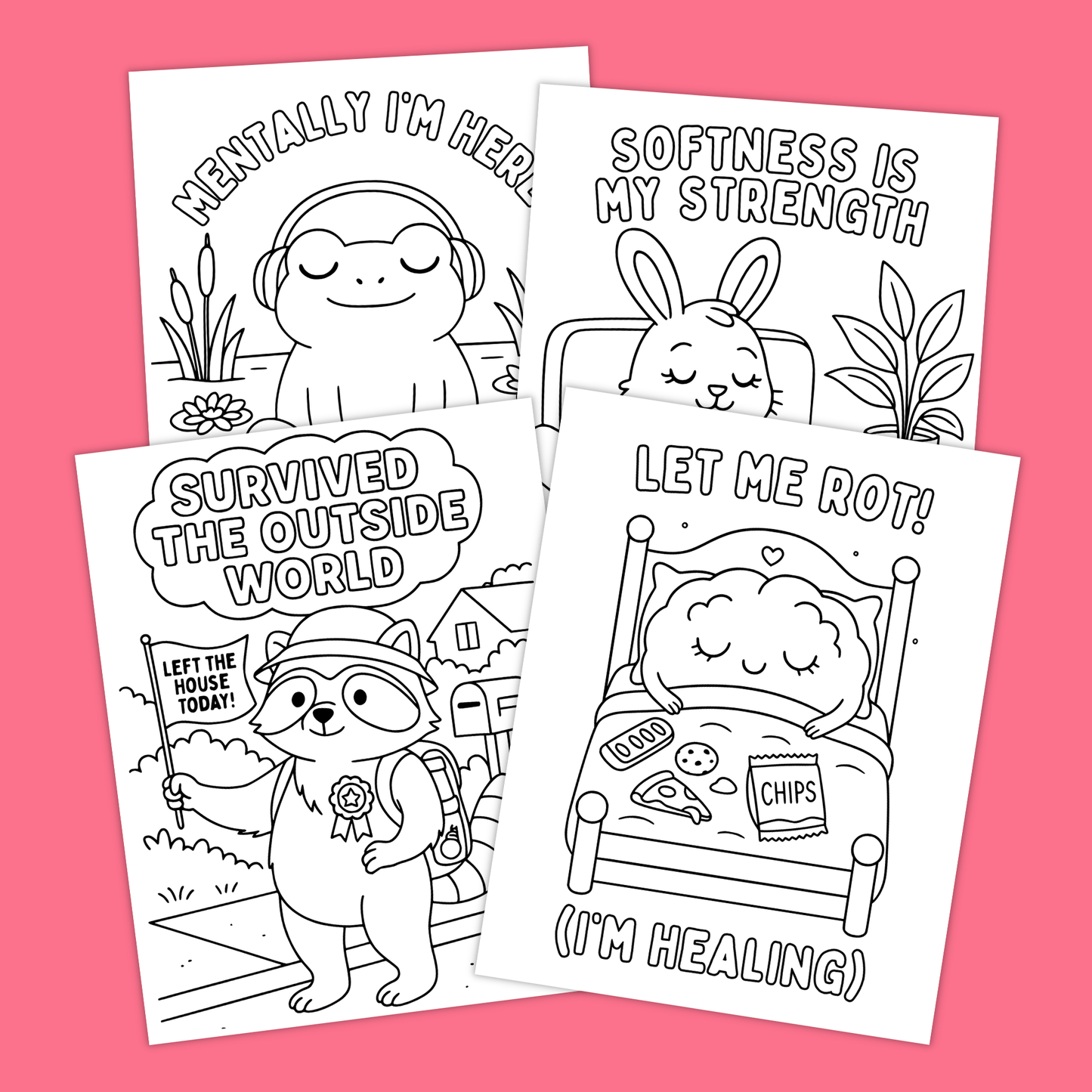 Coloring Through It: A Cute Coloring Book for Tender Minds on Tough Days